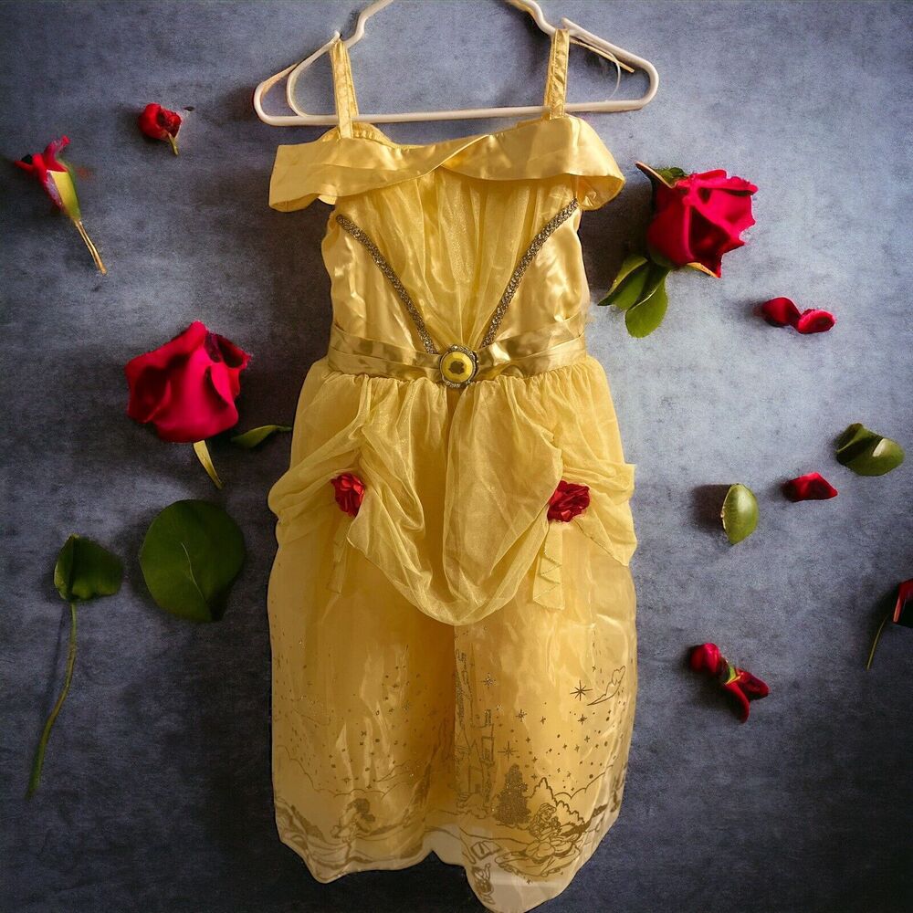 NWT Disney Princess Belle Dress Up Girls Size 9/10 with wand BEAUTY & THE‎ BEAST